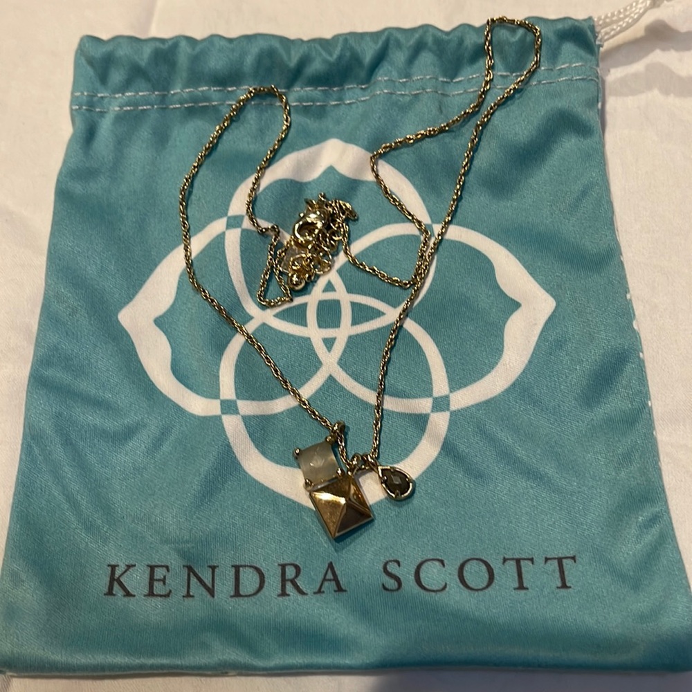 Three charm gold/grey/white Kendra Scott Necklace
